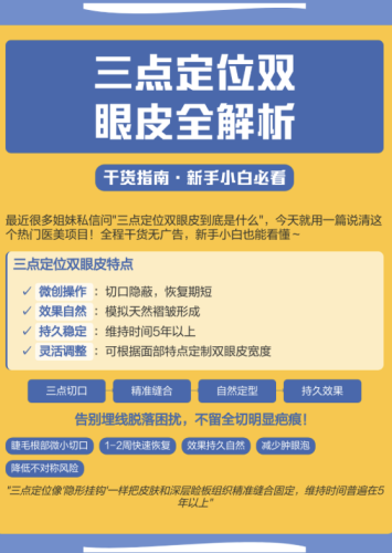 微创双眼皮和三点定位双眼皮的区别：内行人扒透5大差异，附避坑指南